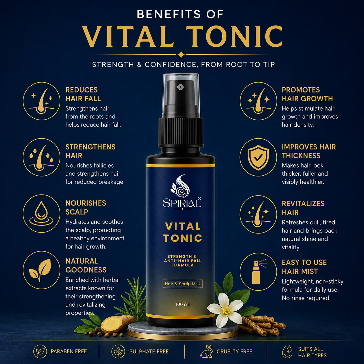Vital Tonic For Anti Hair Fall Solution & Hair Regrowth