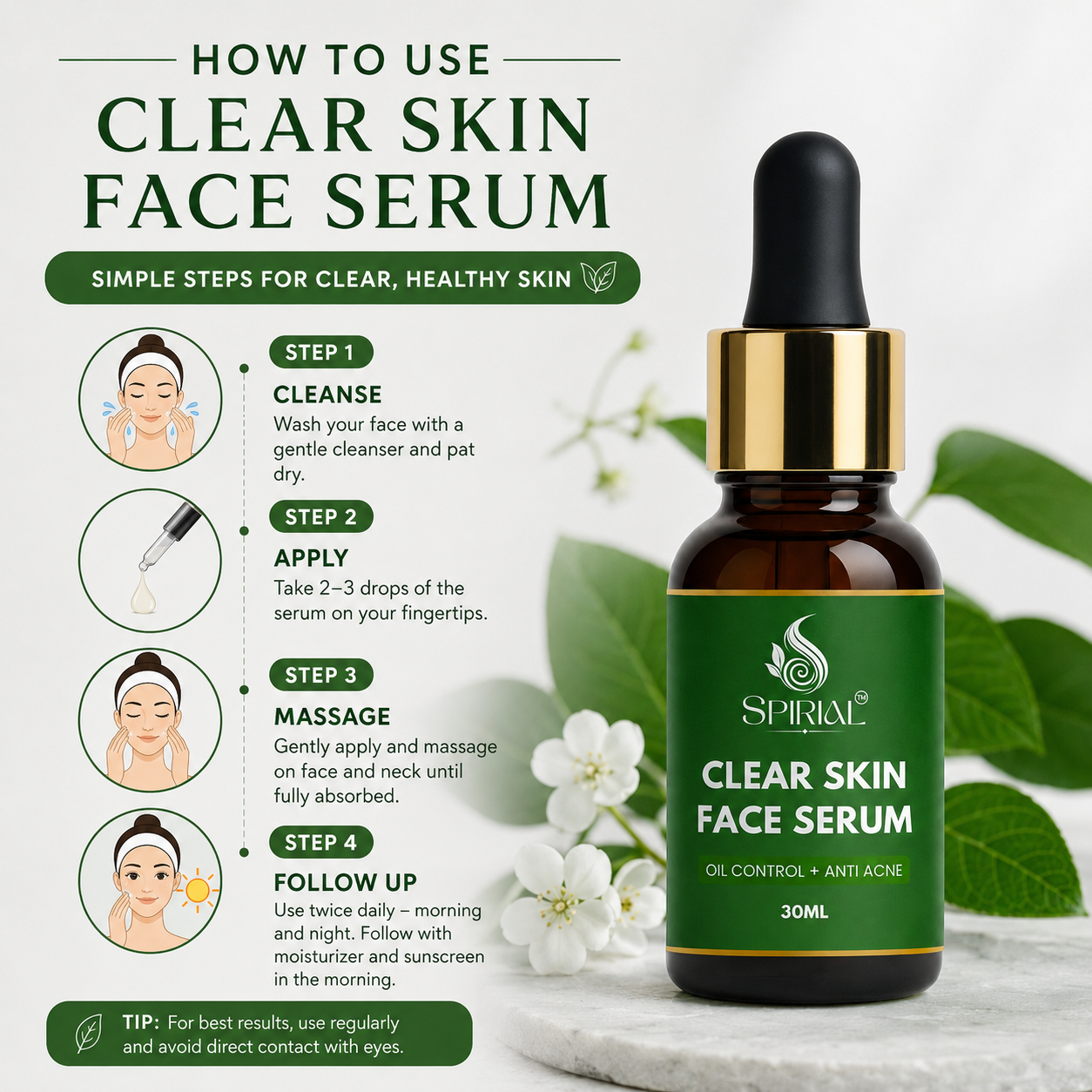 Clear Skin Face Serum For Oil Control and Anti Acne Solution