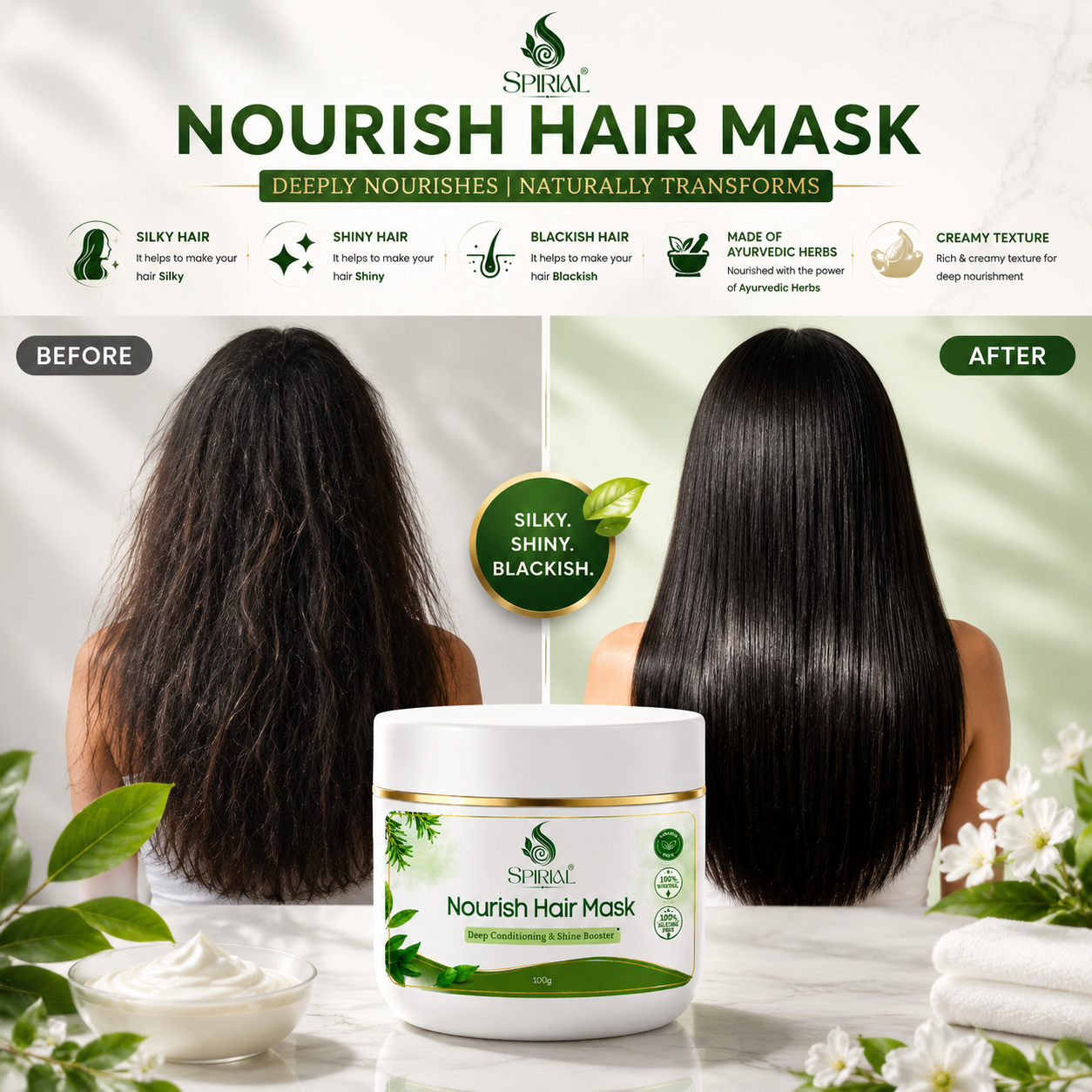 Nourish Hair Mask For Silky & Shiny Hair
