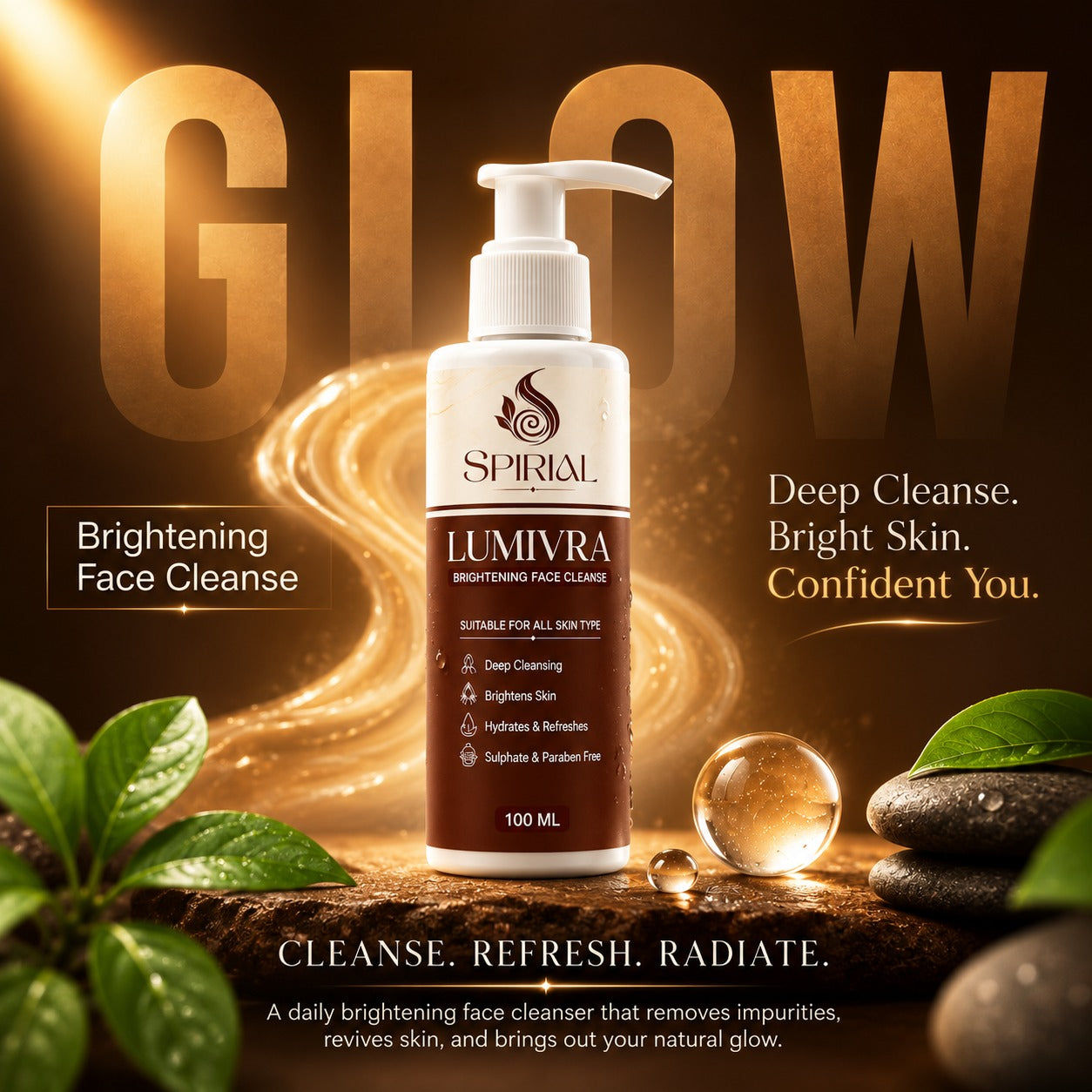 Spirial Lumivra Deep Cleansing Face Wash for Glowing & Healthy Skin I Brightening Face Cleanser