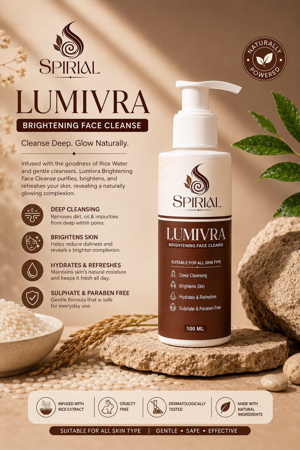 Spirial Lumivra Deep Cleansing Face Wash for Glowing & Healthy Skin I Brightening Face Cleanser