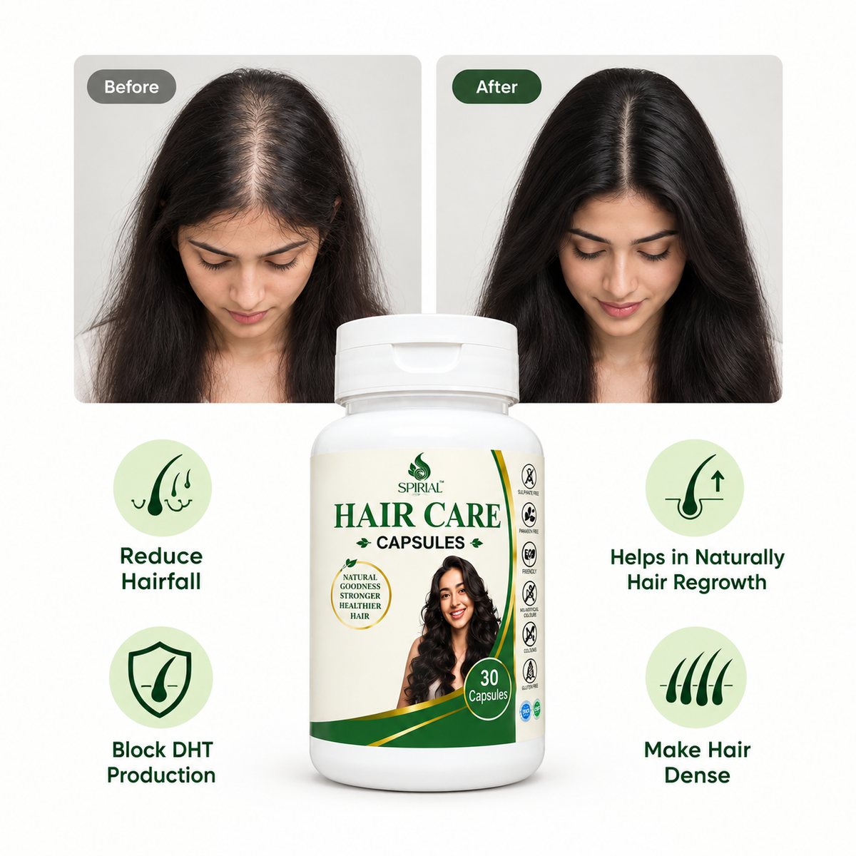 Spirial Natural Hair Care Capsules Buy 1 Get 1 Free
