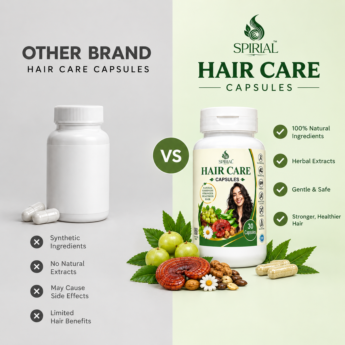 Spirial Natural Hair Care Capsules Buy 1 Get 1 Free